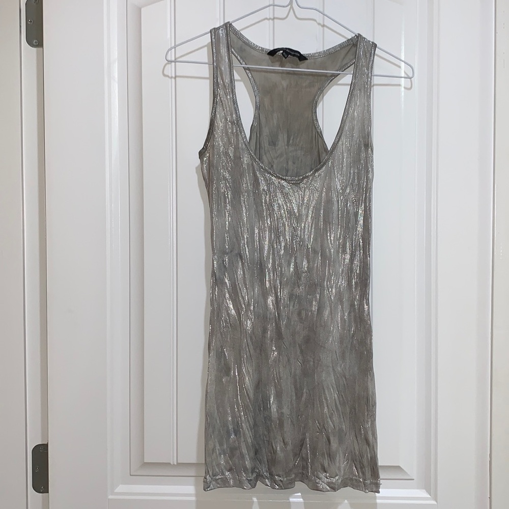Metallic tie dye tank top
